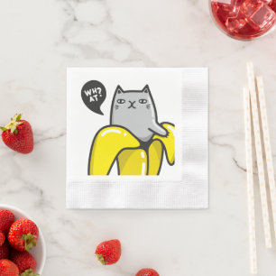 Katze in Banane Serviette