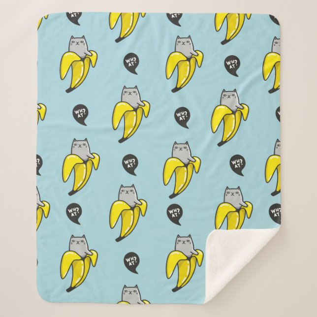 Katze in Banane Sherpadecke (Vorderseite)