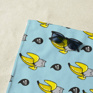 Katze in Banane Strandtuch
