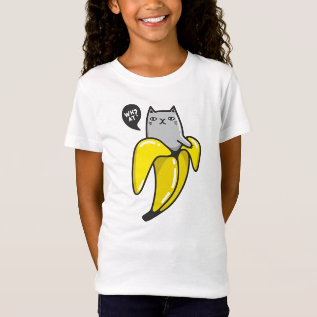 Katze in Banane T-Shirt (Vorderseite)
