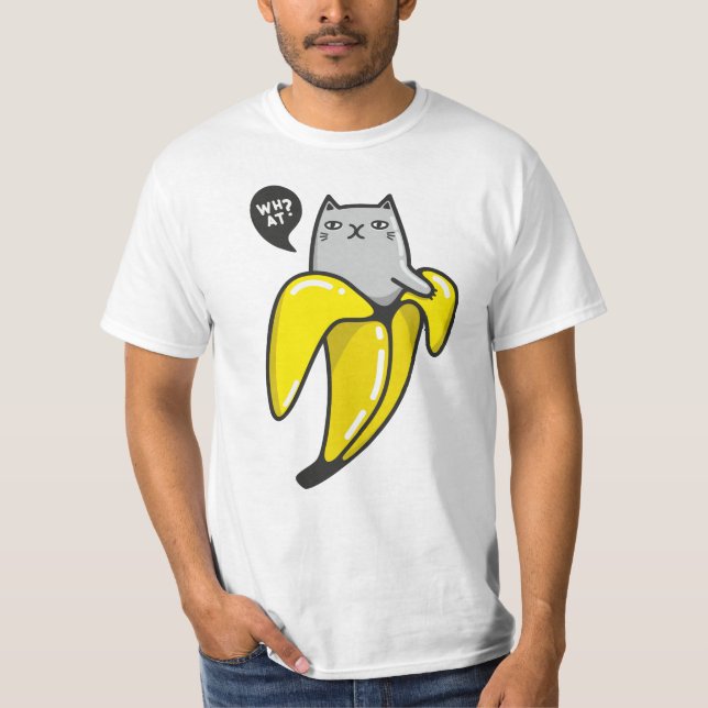 Katze in Banane T-Shirt (Vorderseite)