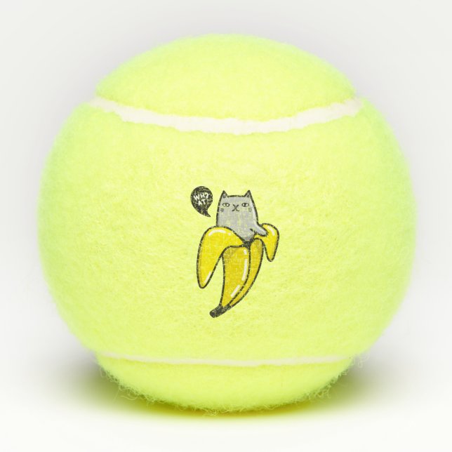 Katze in Banane Tennisbälle (Rückseite)