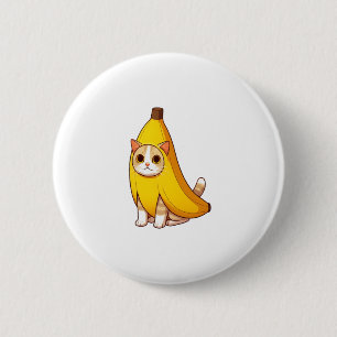 Katze in Bananenkostüm Button