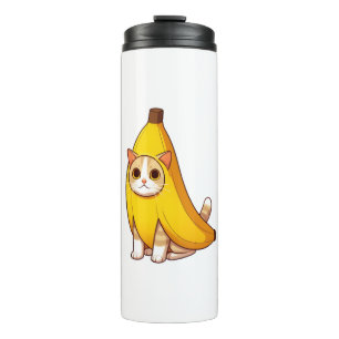 Katze in Bananenkostüm Thermosbecher
