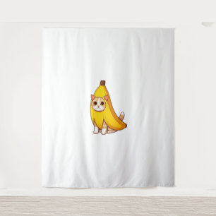 Katze in Bananenkostüm Wandteppich