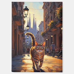 Katze in Barcelona La Sagrada Família Spanien Magnet