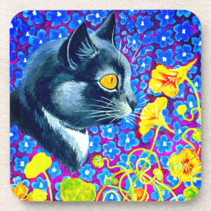 Katze in Blume Getränkeuntersetzer