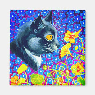 Katze in Blume Magnet