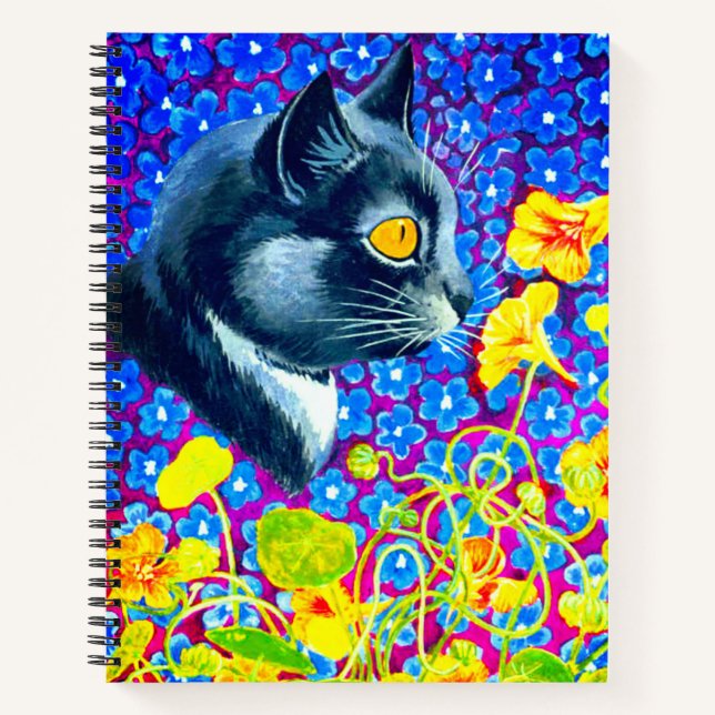 Katze in Blume Notizbuch (Vorderseite)