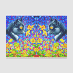 Katze in Blume Seidenpapier