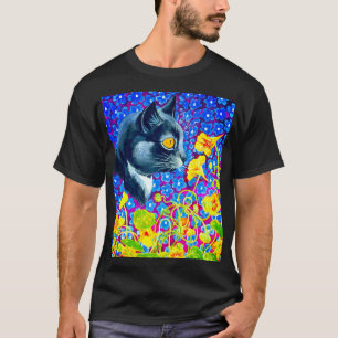 Katze in Blume T-Shirt
