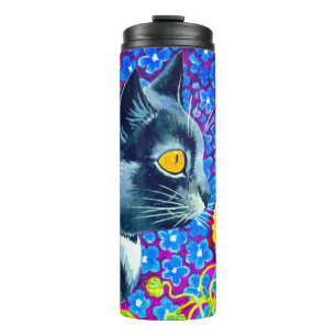 Katze in Blume Thermosbecher