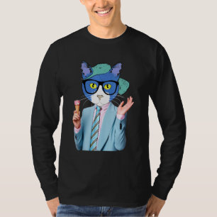 Katze in Brille Niedlicher Spaß und lustige Katze  T-Shirt