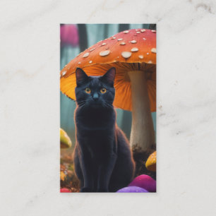 Katze in bunten Pilzen Visitenkarte