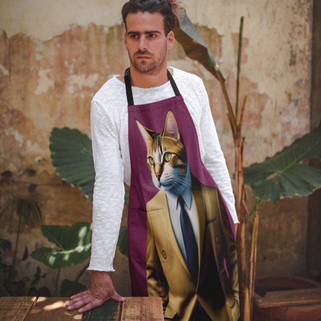 KATZE IN BUSINESS ANZUG VATER FUNNY KÜCHE SCHÜRZE (Von Creator hochgeladen)
