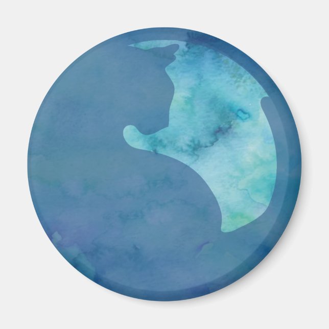 Katze in Circle - Blue Magnet (Vorne)