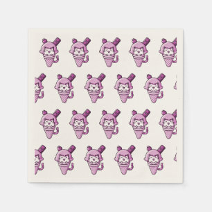 Katze in Cone Pink Serviette