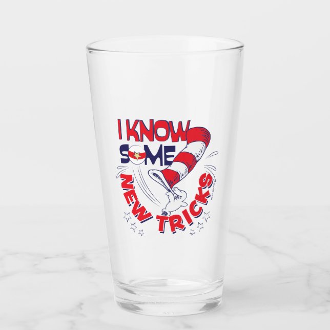 Katze in dem Hut kenne ich einige neue Tricks Glas (Vorderseite)