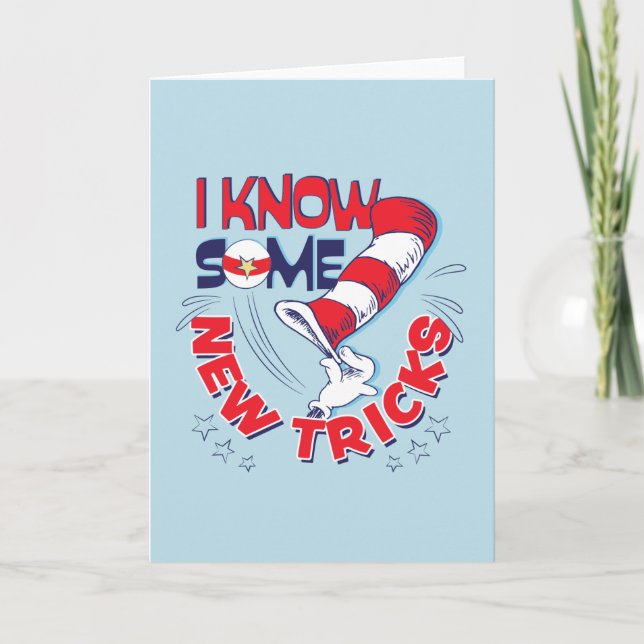 Katze in dem Hut kenne ich einige neue Tricks Karte (Vorderseite)