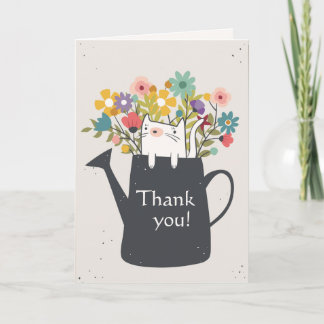 Katze in der a-Bewässerungs-Dosen-Karte (Foto Dankeskarte