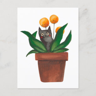 Katze in der Blume Postkarte