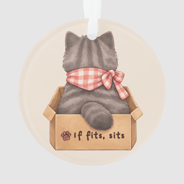 Katze in der Box Ornament (Rückseite)