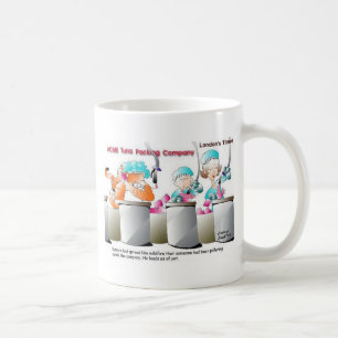 Katze in der Fischfabrik Funny Gifts & Sammlerstüc Tasse
