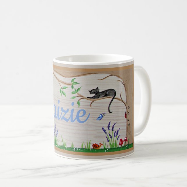 Katze in der Garten-Tasse Kaffeetasse (VorderseiteRechts)