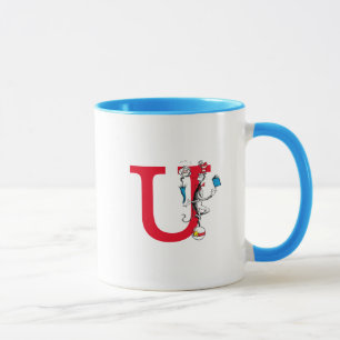 Katze in der Hat Balancing Act Monogram U Tasse