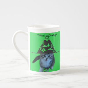 Katze in der Hexenhut-Tasse Prozellantasse