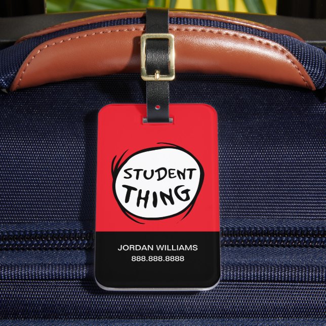 Katze in der Hut, die eine Sache, die zwei Student Gepäckanhänger (Vorderseite Insitu 2)