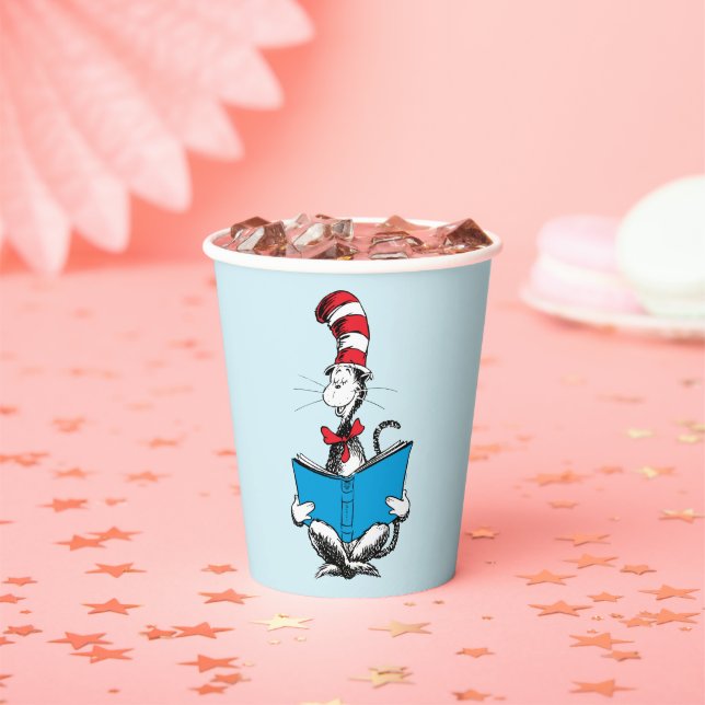 Katze in der Hutlesung Pappbecher (Insitu)