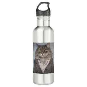 Katze in der Kleidung Edelstahlflasche