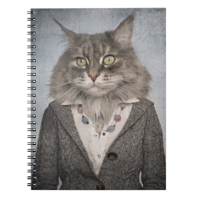Katze in der Kleidung Notizblock (Vorderseite)