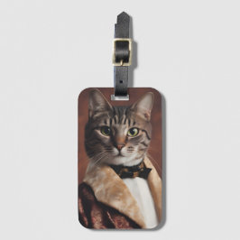 Katze in der Rauchjacke Gepäckanhänger