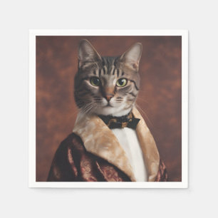 Katze in der Rauchjacke Serviette