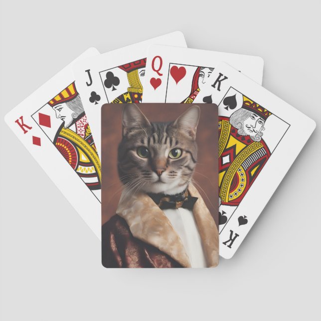 Katze in der Rauchjacke Spielkarten (Rückseite)