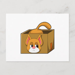 Katze in der Schachtel Postkarte