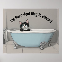 Katze in der Wanne Poster