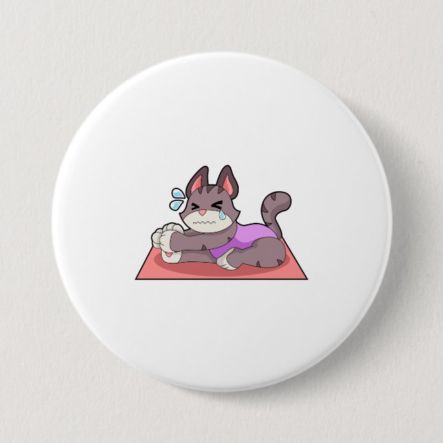 Katze in der Yoga-Fitness Button (Vorderseite)