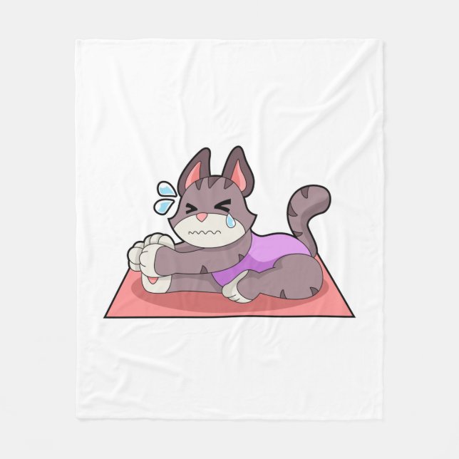 Katze in der Yoga-Fitness Fleecedecke (Vorderseite)