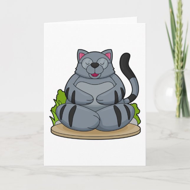 Katze in der Yoga-Fitness Karte (Vorderseite)