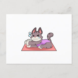 Katze in der Yoga-Fitness Postkarte