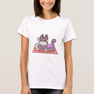 Katze in der Yoga-Fitness T-Shirt
