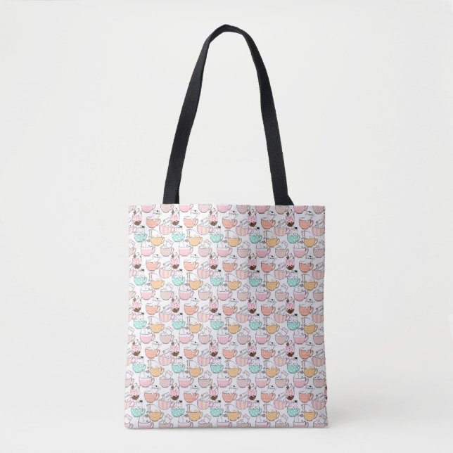 Katze in einem Cup Muster Design 01 w (Vorderseite)