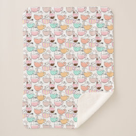 Katze in einem Cup Muster Design 01 w Sherpadecke