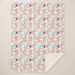 Katze in einem Cup Muster Design 01 w Sherpadecke