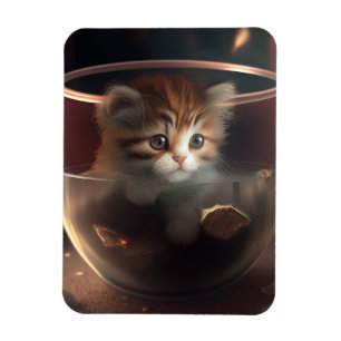 Katze in einem durchsichtigen, flexiblen Foto-Magn Magnet