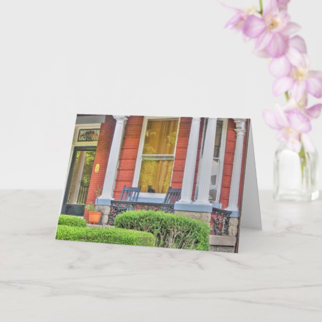 Katze in einem Fenster Karte (Orchidee)