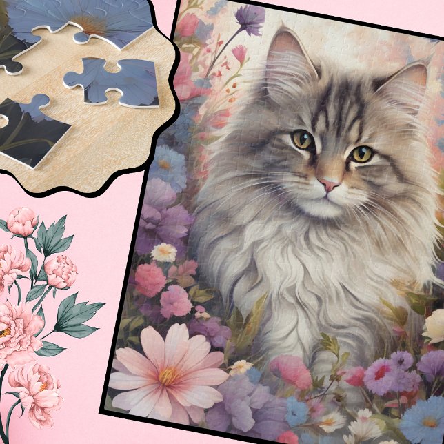 Katze in einem Garten des Staunens Puzzle (Von Creator hochgeladen)